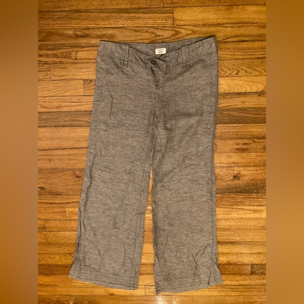 Free People 90s Y2k Size 4 Wide Leg Brown Trouser Pants Blue Detail Stitching